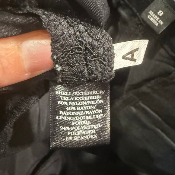 Ann Taylor Black Lace Crop Ankle Pants Sz 8 - Picture 6 of 12